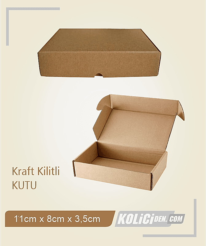 20x10x4 cm Hazır Kraft Kilitli Kutu