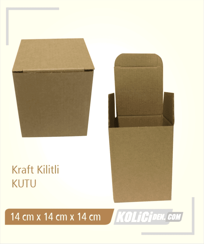 14x14x14 cm Hazır Kraft Kilitli Kutu Çeşidi