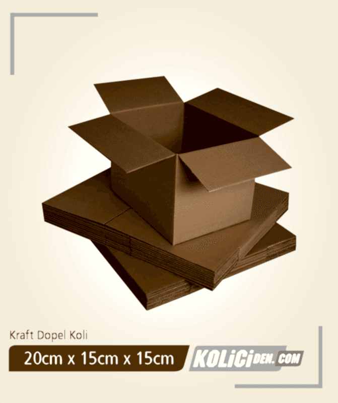 20x15x15 cm Hazır Kraft Dopel Koli