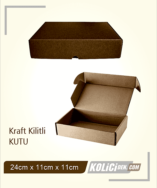 20x15x7,5 cm Hazır Kraft Kilitli Kutu Çeşidi
