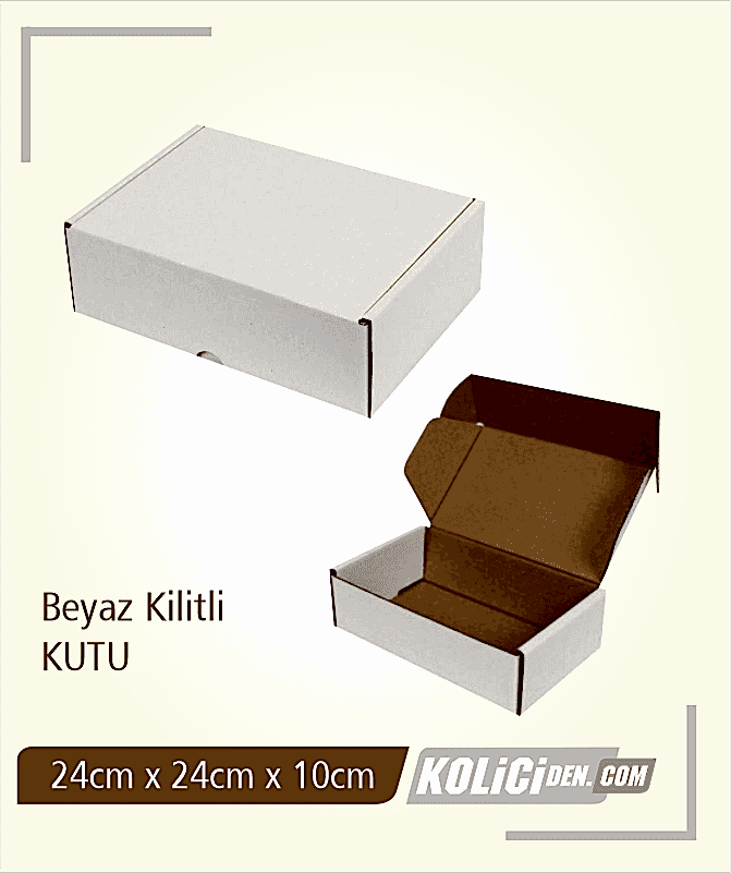 24x24x10 cm  Hazır Kraft Kilitli Kutu