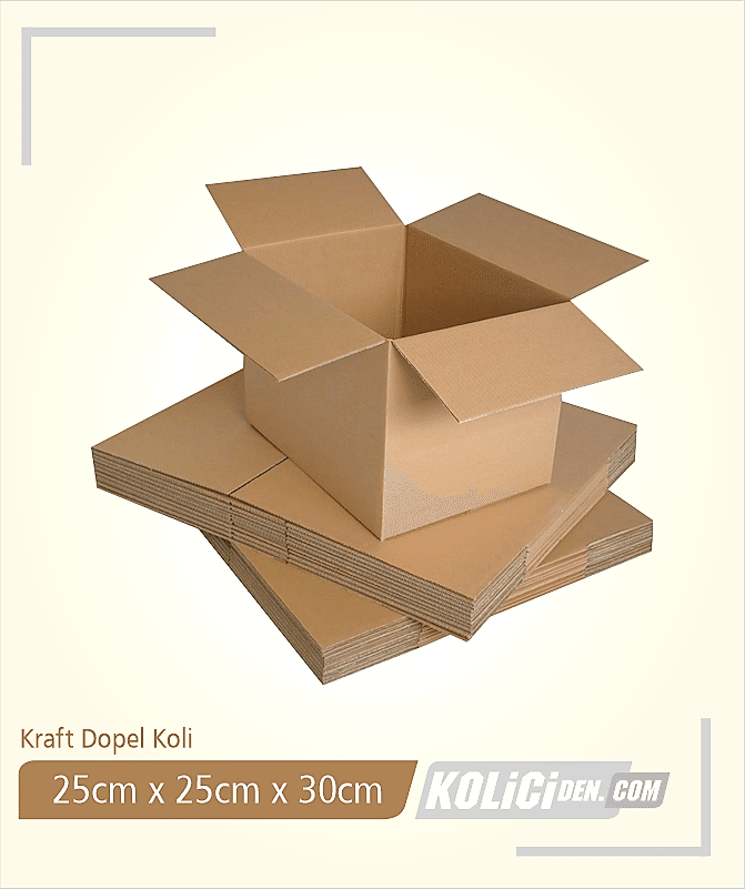 25x25x30 cm Hazır Kraft Dopel Koli
