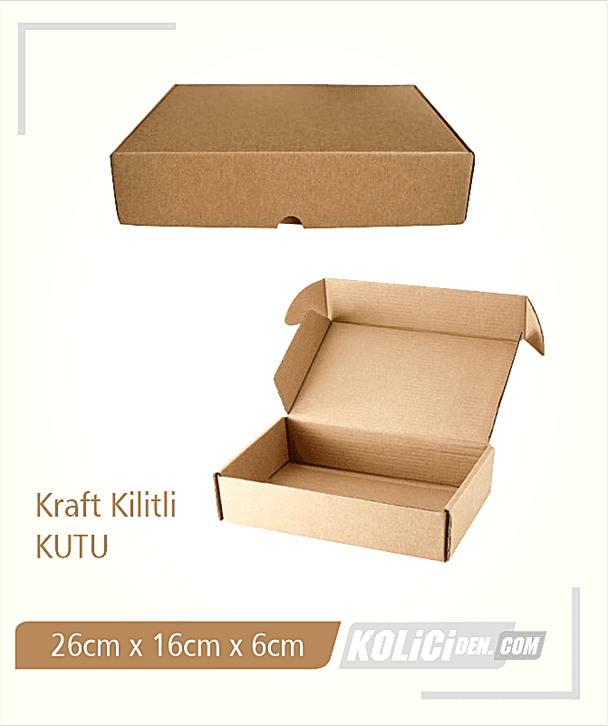 20x20x5cm Hazır Kraft Kilitli Kutu Çeşidi