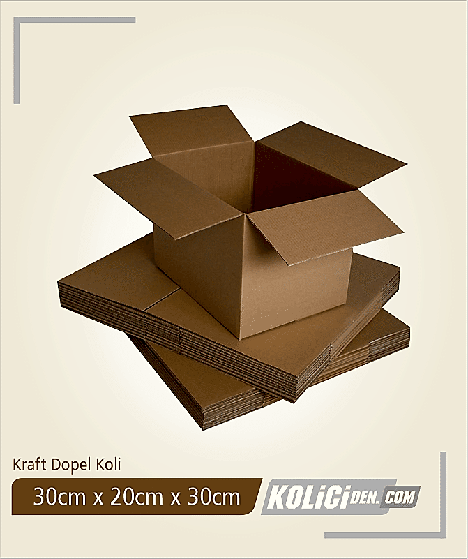 30x20x30 cm Hazır Kraft Dopel Koli