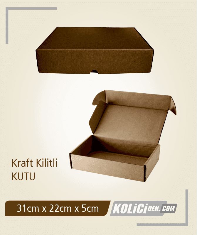 20X10X10cm Hazır Kraft Kilitli Kutu Çeşidi