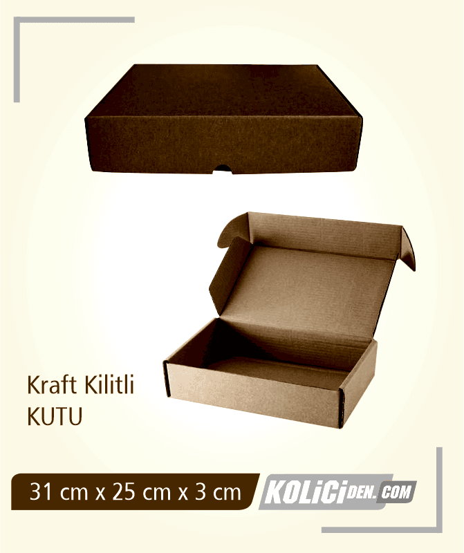 19X14X6cm Hazır Kraft Kilitli Kutu Modeli