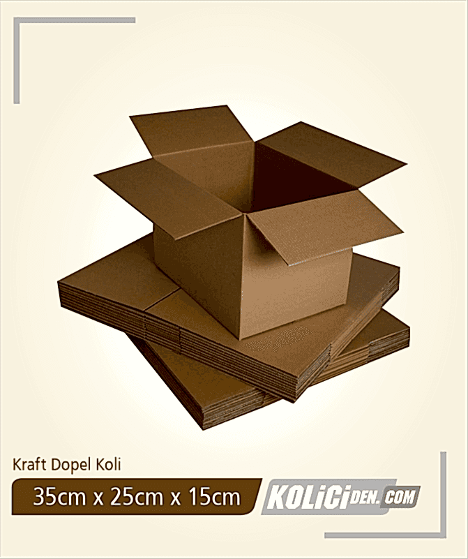 35x25x15 cm Hazır Kraft Dopel Koli