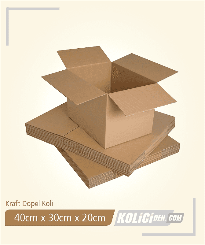 40x30x20 cm Hazır Kraft Dopel Koli
