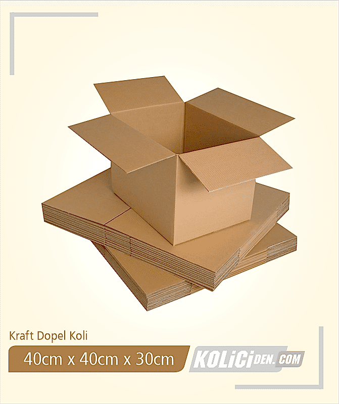 40x40x30 cm Hazır Kraft Dopel Koli