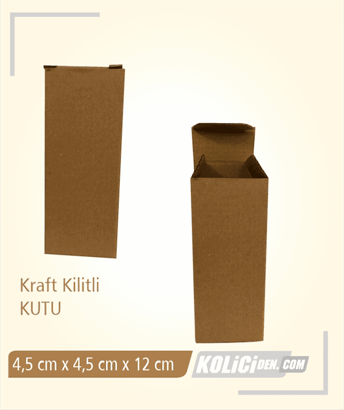 4,5x4,5x12 cm Hazır Kraft Kilitli Kutu Çeşidi