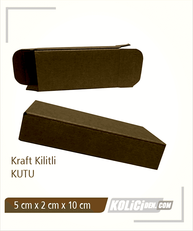 4x2x12 cm Hazır Kraft Kilitli Kutu