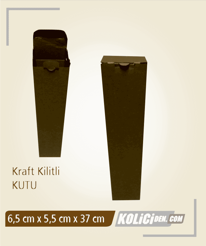 6,5x5,5x37 Hazır Kraft Kilitli Kutu