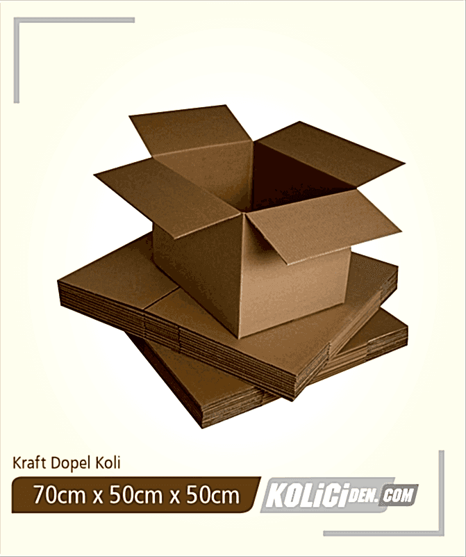 70x50x50 cm Hazır Kraft Dopel Koli
